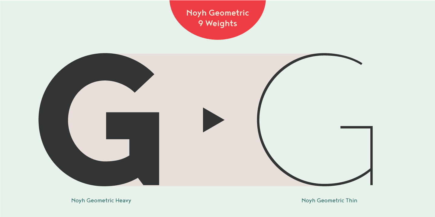 Noyh Geometric Heavy Font preview